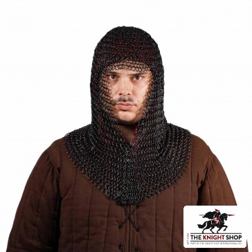 V-Shaped Chainmail Coif - Black