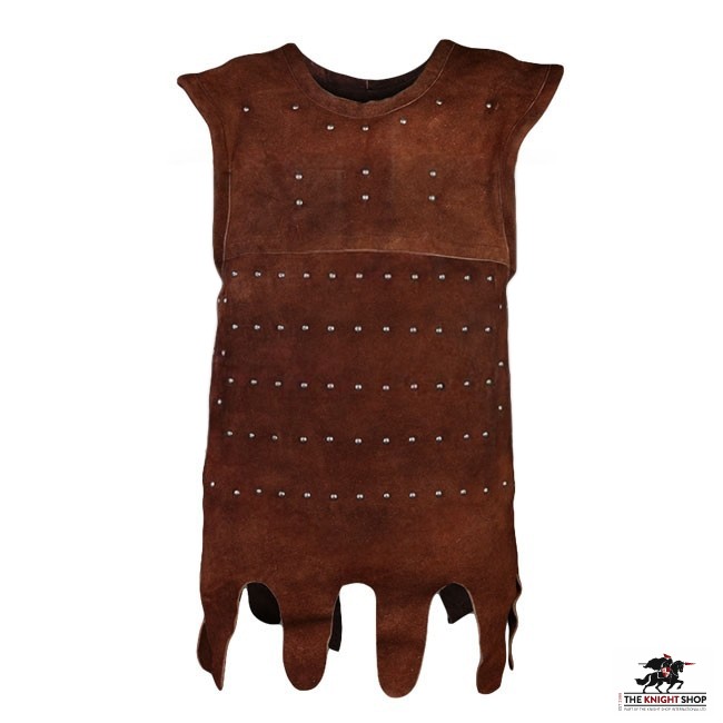 Leather medieval brigandine, brown 