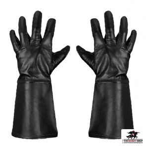 Leather Gauntlets/Gloves - Black