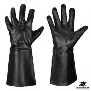 Leather Gauntlets/Gloves - Black