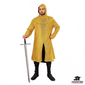 Faux Chainmail Tunic and Coif Ensemble - Gold