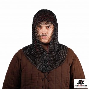 V-Shaped Chainmail Coif - Black