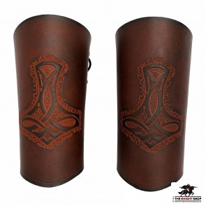 Mightly Mjolnir Leather Bracers - Colour Options
