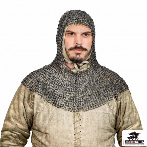 Chainmail Coif  - Stainless Steel Flat Ring - Dome Riveted