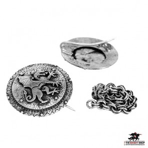 Order of the Dragon Cloak Clasp - Antique Silver 