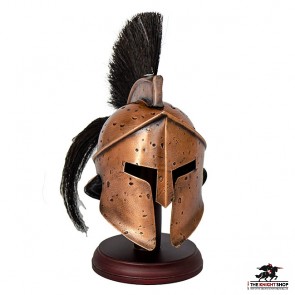 Mini Spartan Helmet (Antique Bronze) with Stand