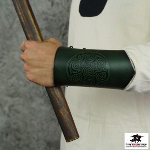 Celtic Embossed Leather Bracers - Colour Options