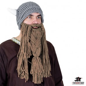 Knitted Viking Helmet Hat & Beard – Adult Size