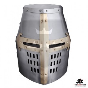 Crusader Great Helm - 16 gauge - Brass