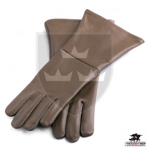 Historical Leather Gauntlets/Gloves - Brown