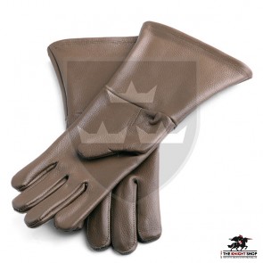 Historical Leather Gauntlets/Gloves - Brown