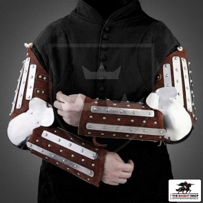 14th Century Reinforced Leather Arm Armour - Brown