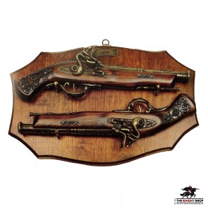 Display Plaque With 2 Dueling Pistols - 18th Century 