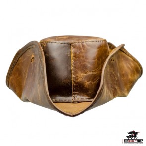 Skull and Crossbones Leather Tricorn