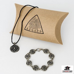 Viking Shield Pendant & Knotwork Bracelet Gift Set